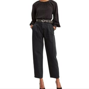 Levi's 1980s Balloon Ankle Tapered Jeans High Rise In Washed Black Size‎ 24 New